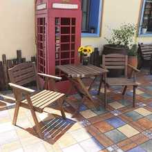 批发实木可折叠桌靠背椅组合便携家用户外阳台简易小茶几方圆餐桌
