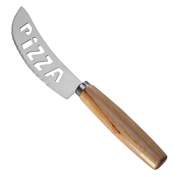 Wooden Handle Cheese Knife Pizza Cutter Tooth Knife Wheel Knife Household Pizza Wheel Tool Set Baking Tool