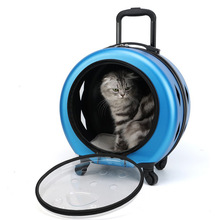 新款宠物拉杆箱包便携宠物外出包透明太空舱宠物推车手提猫包用品