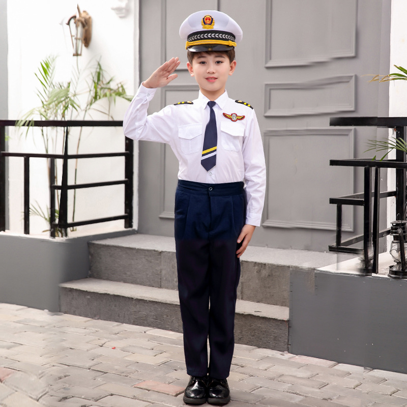 儿童小海军演出服飞行员服装幼儿园合唱服男女童空军机长制服套装