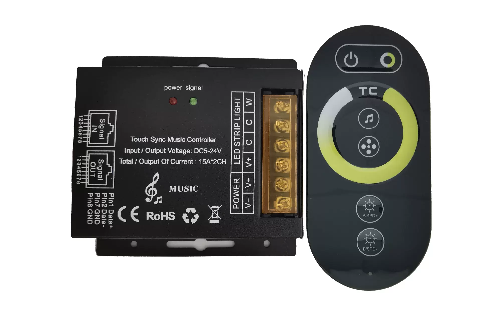 LED双色控制器 CCT灯带调光器 三色调光调色控制器 10A 20A 触摸