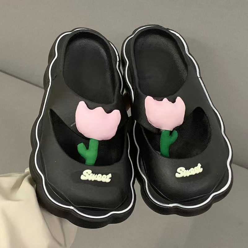 Women's Slip-on Sandals Summer New Cute Head Cover Thick Bottom Beach Slippers Ins Fashion Mary Jane Slippers