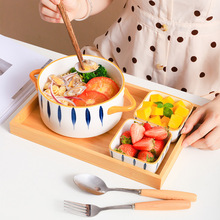 日式减脂餐具一人食网红陶瓷泡面拉面碗双耳早餐盘套装家用下午茶