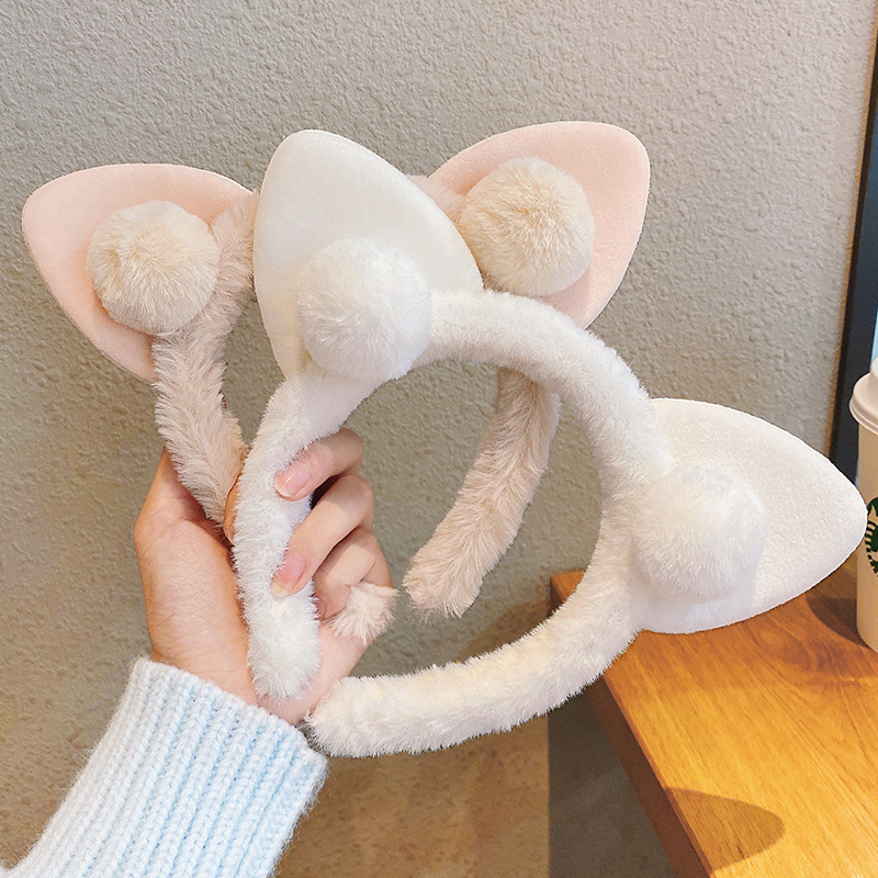 可爱小猫耳朵毛绒发箍头饰女洗脸秋冬网红头箍发卡发饰儿童头饰