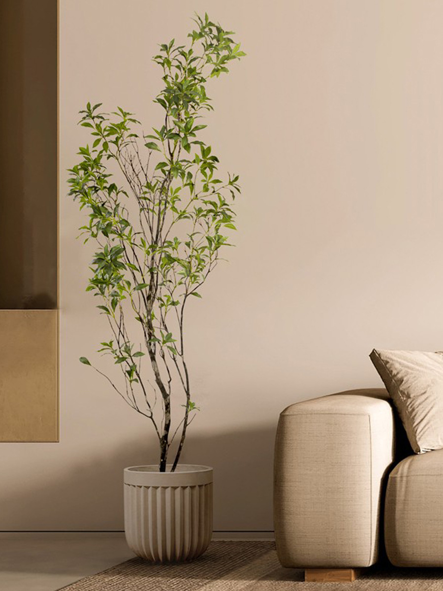 跨境轻奢仿真绿植家居客厅装饰植物北欧风摆件马醉木落地大型盆栽
