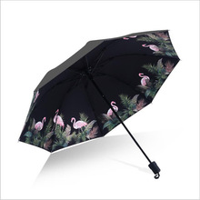 新款雨伞黑胶防紫外线太阳伞女加固折叠遮阳伞三折雨伞
