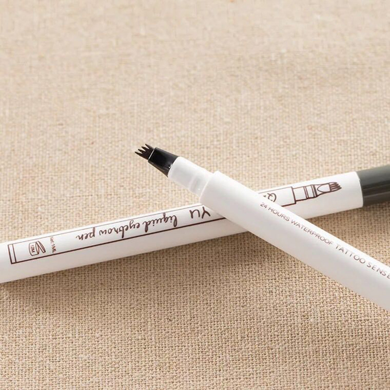 Small Four-Fork Eyebrow Pencil Female Natural Three-Dimensional Four-Claw Liquid Water Eyebrow Pencil Fine Carved Liquid Eyebrow Pencil Waterproof Cross-Border