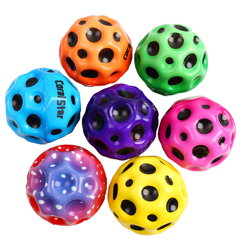 High Pinball Cross-Border Hot High Elastic Ball Leisure Entertainment PU Foam Ball Student Decompression Moon Stone Bouncing Ball