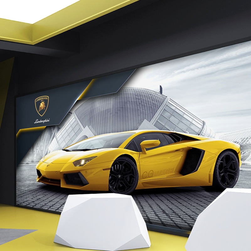 汽车美容装潢洗车店壁纸维修车间墙面装饰壁画汽修厂装修墙纸墙布