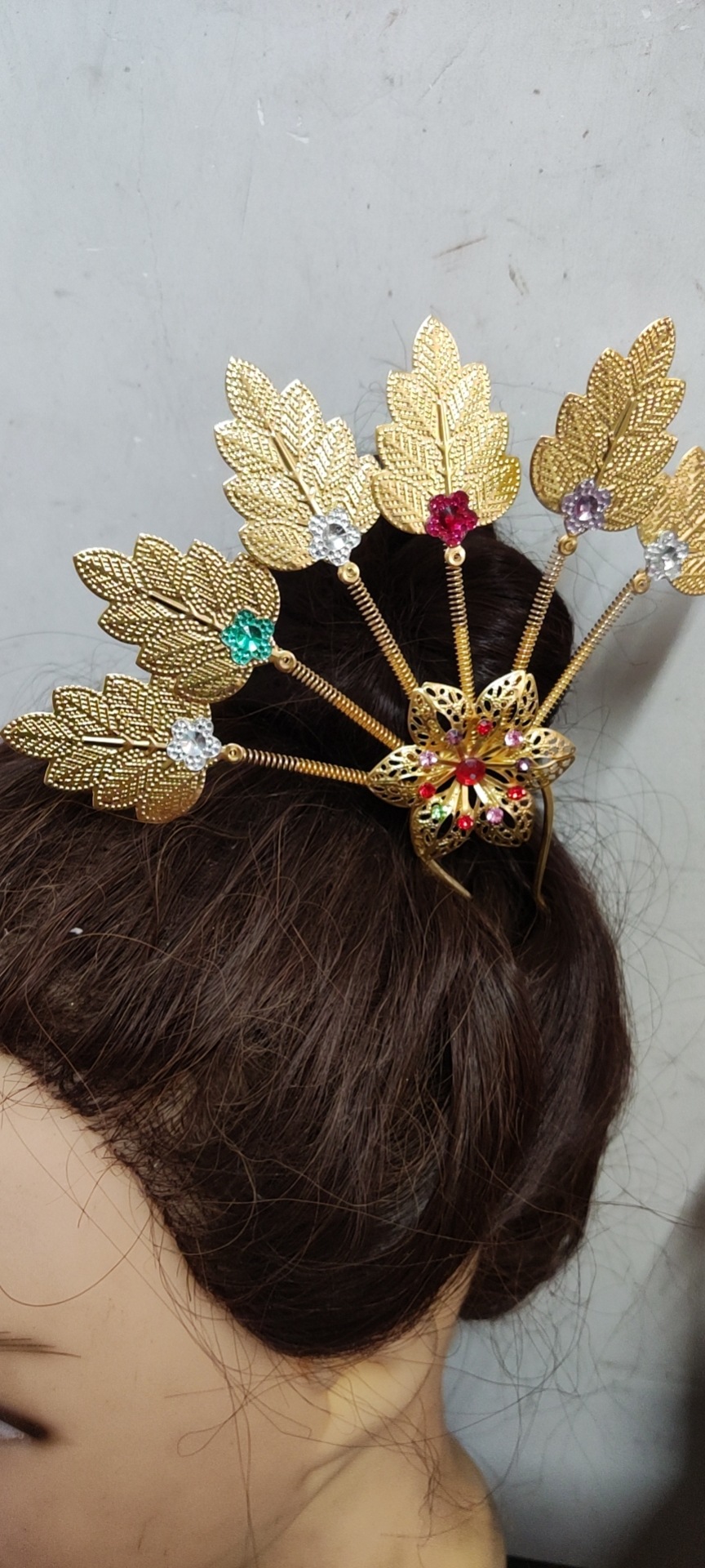 皇冠特价 西双版纳傣族舞蹈头饰泰国民族叶子发簪子服装配饰头花