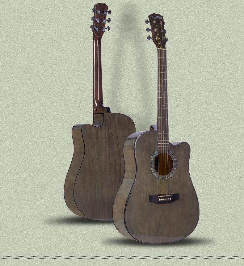 40寸41寸椴木吉他初学者入门亮光吉他guitar成人学生民谣吉他厂家