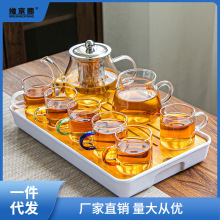 耐热玻璃功夫茶具套装家用泡茶器透明茶杯带把红茶花茶壶办公茶任