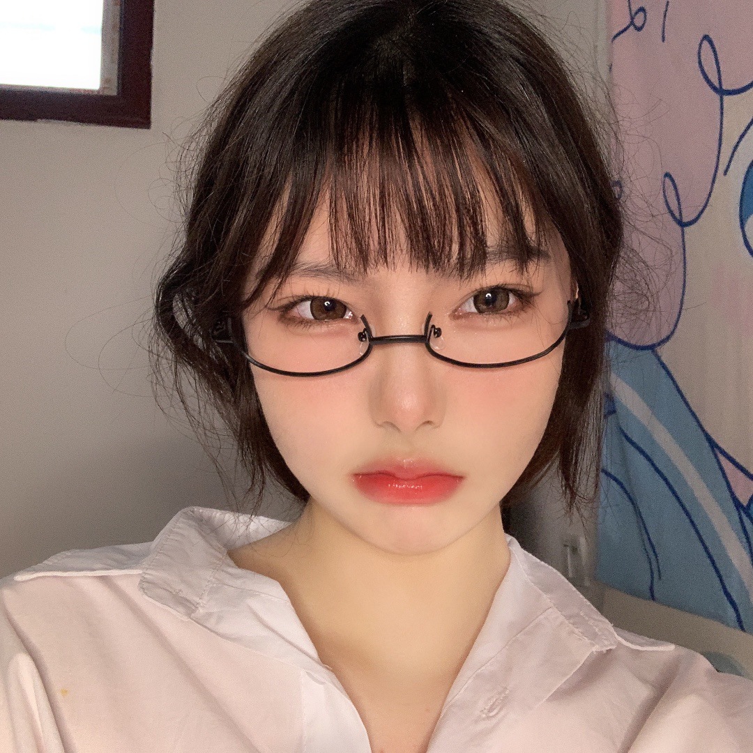 下半框眼镜架女日系软萌妹眼镜金属二次元动漫学生装饰卡哇伊少女