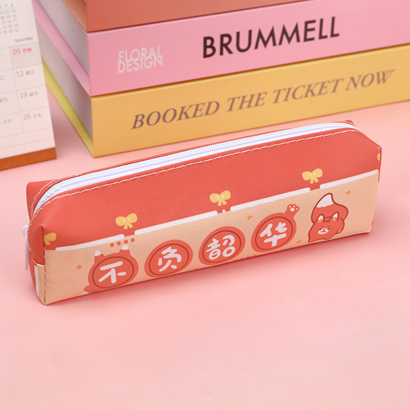 Student Cute Cartoon Pencil Case Girl Inspirational Text Stationery Case Children Gift Prizes Pencil Case Pencil Box Wholesale