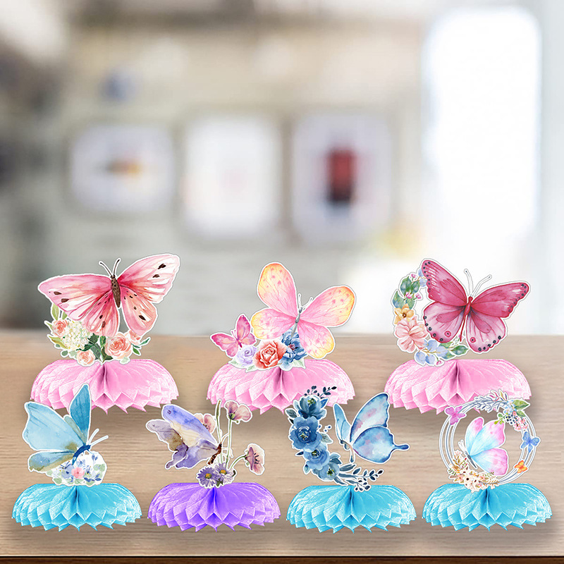 Butterfly Theme Birthday Party Decoration Supplies Birthday Honeycomb Decoration Table Decorative Ornament Party Honeycomb Decoration