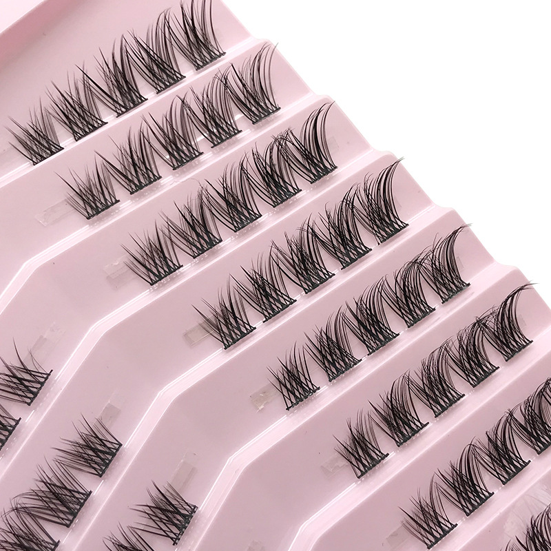 New Oblique Flying Self-Grafting Eight-Row Pack Segmented Chemical Fiber False Eyelashes Soft Natural Simulation Lengthened Eye Tail