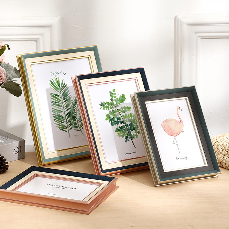 现代简约拼色相框摆台567810寸a4画框摆台树脂框现货供应批发