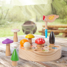 男孩女孩益智智力开发动脑磁性钓鱼啄木鸟趣味采蘑菇捉虫游戏玩具