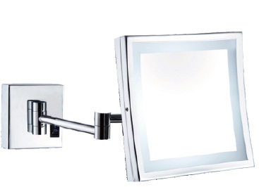 Wholesale and Retail Led Single-Sided Wall-Mounted Cosmetic Mirror with Light Single-Sided Square Cosmetic Mirror 3 Times 5 Times