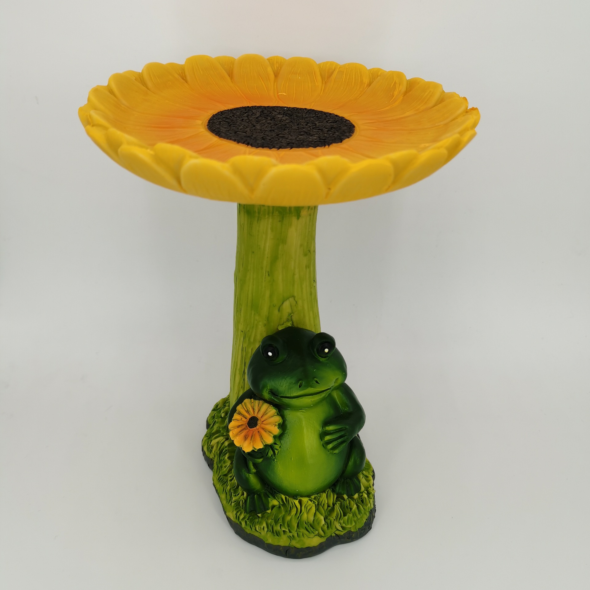 独立站款绿色青蛙喂鸟器雕像树脂工艺品摆件家居花园园林书房摆件