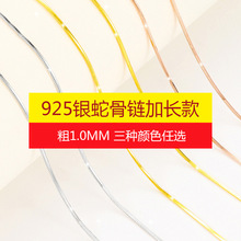 S925纯银八角蛇骨项链批发韩版时尚百搭女款超长毛衣链饰品加长版