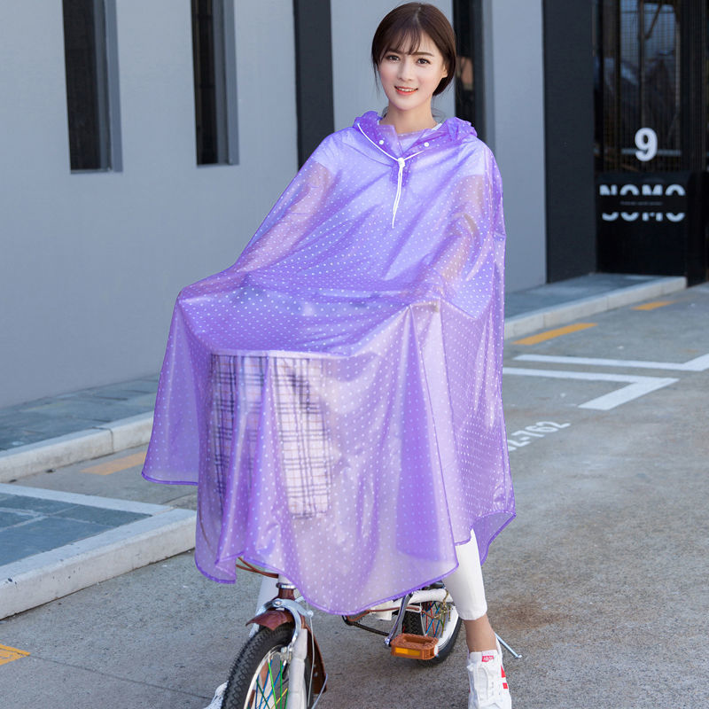 雨衣自行车女初中生透明山地电动自行车雨披防暴雨单人男学生骑行