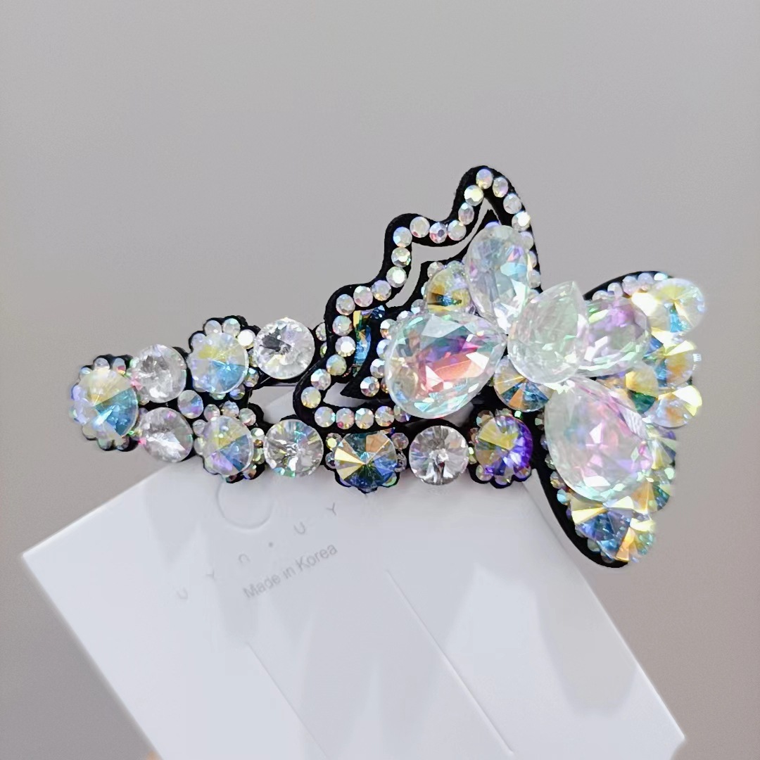 Korean Hairpin New Crystal Butterfly Break Clip BB Clip Bang Clip Bar Clip Side Clip Girls Factory Spot