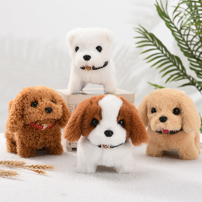 simulation electric the toy dog plush electric puppy pet supplies wagging tail children‘s the toy dog stall wholesale