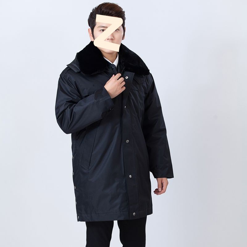 保安大衣男秋冬季棉服加厚防寒服中长款多功能冬装制服工作棉大衣