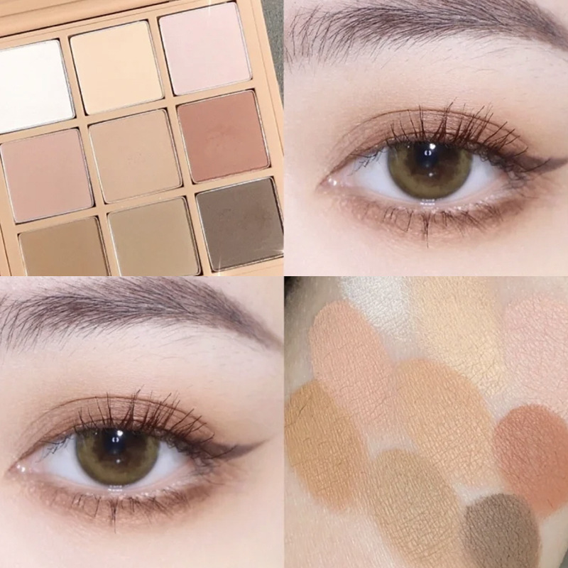 3ceeunhye house九宫格眼影盘色金棕南瓜橘棕深棕哑光闪片彩妆盘