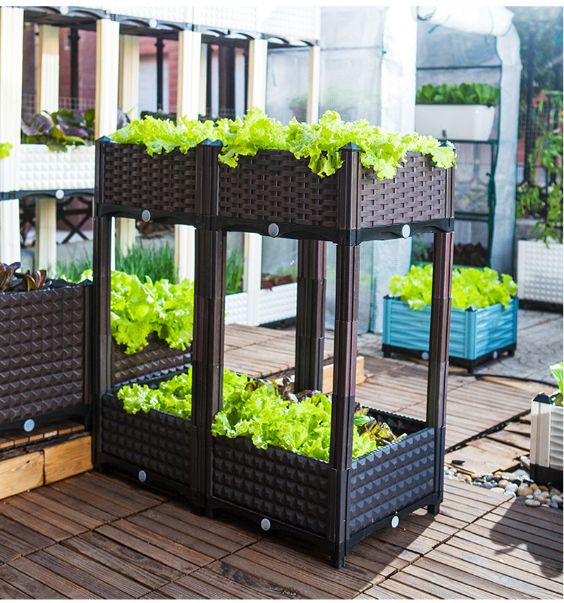 阳台蔬菜种植箱户外家庭园艺种菜箱长方形大号组合花盆种植槽花箱