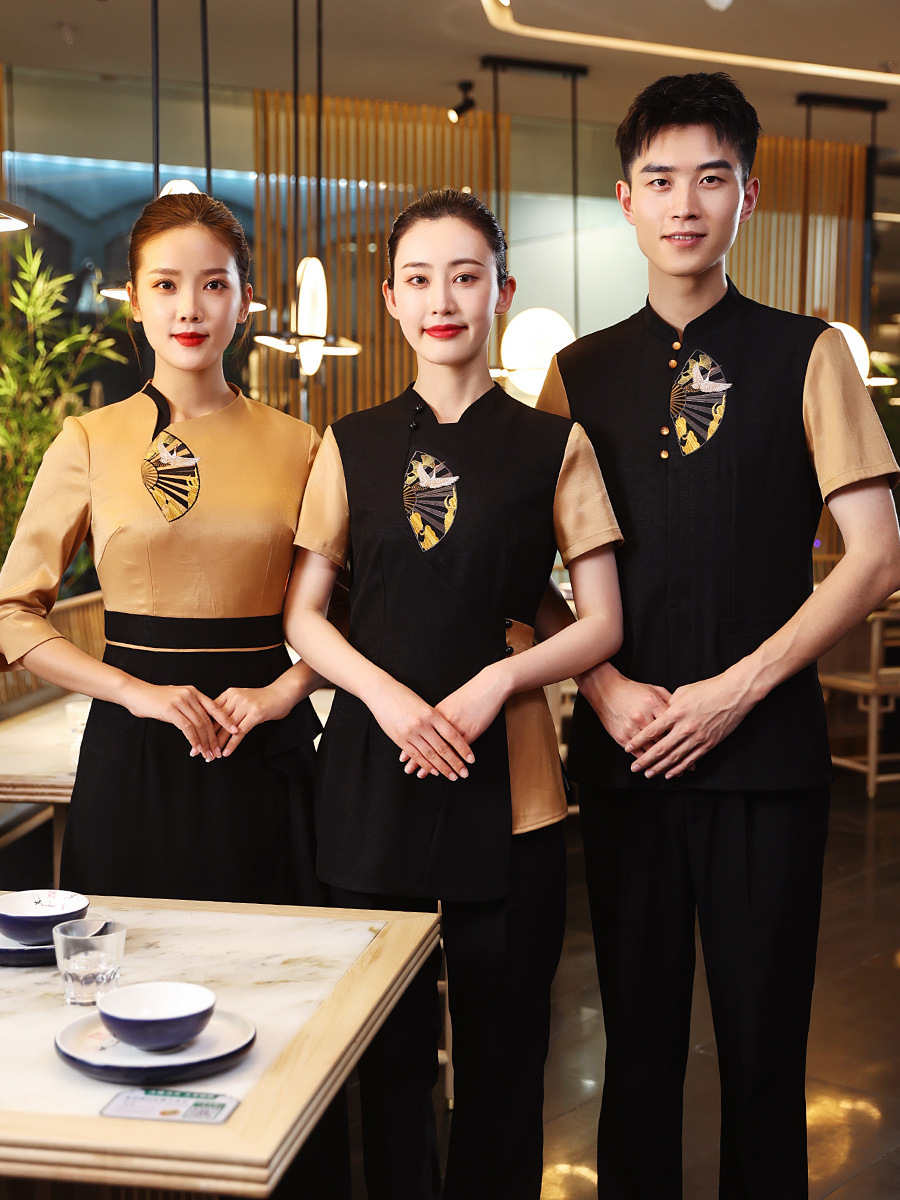 酒店前台工作服夏迎宾礼仪接待大堂经理中国风服务员短袖女