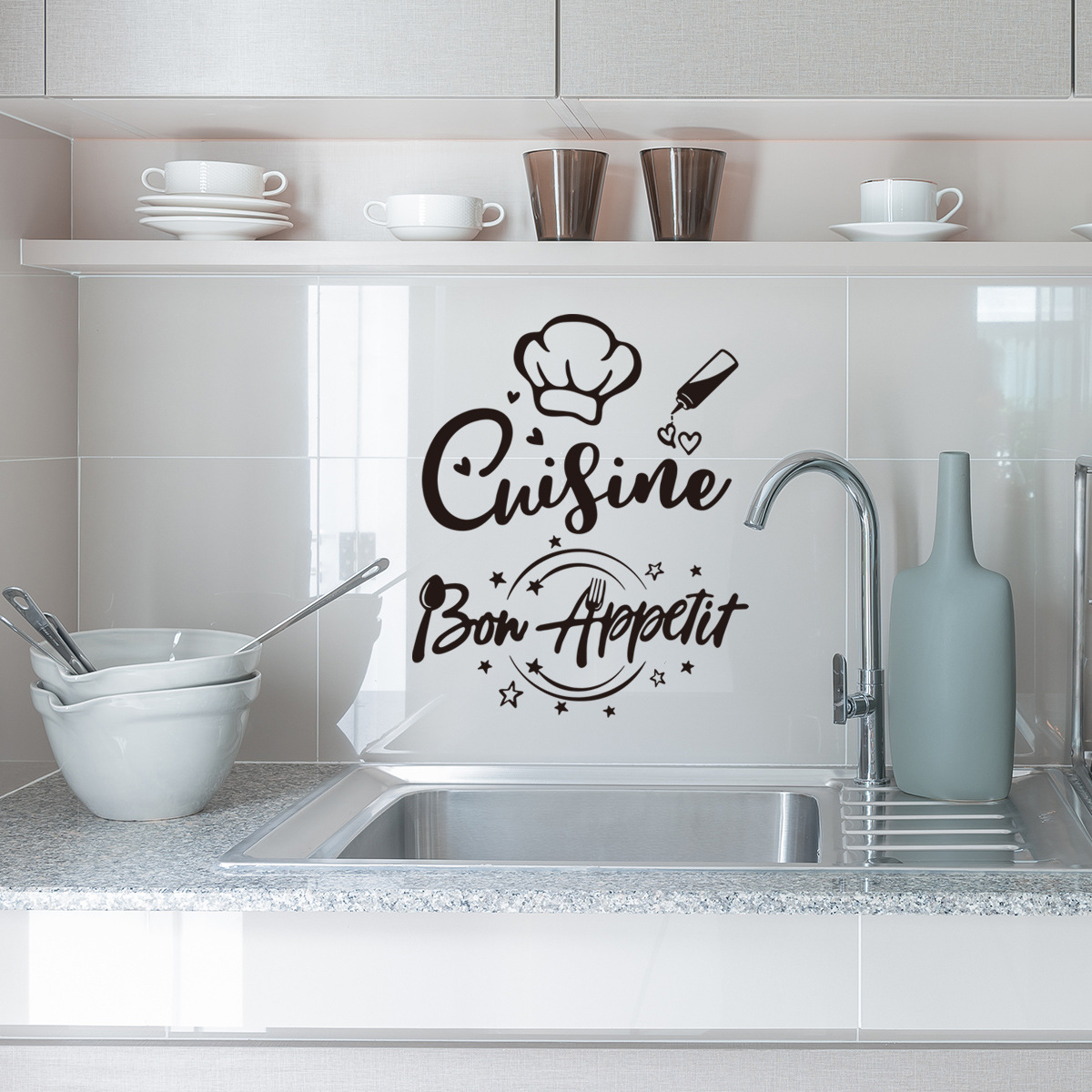 zsz1967 英文厨房装饰墙贴纸餐厅背景墙创意墙贴画自粘可移除墙贴