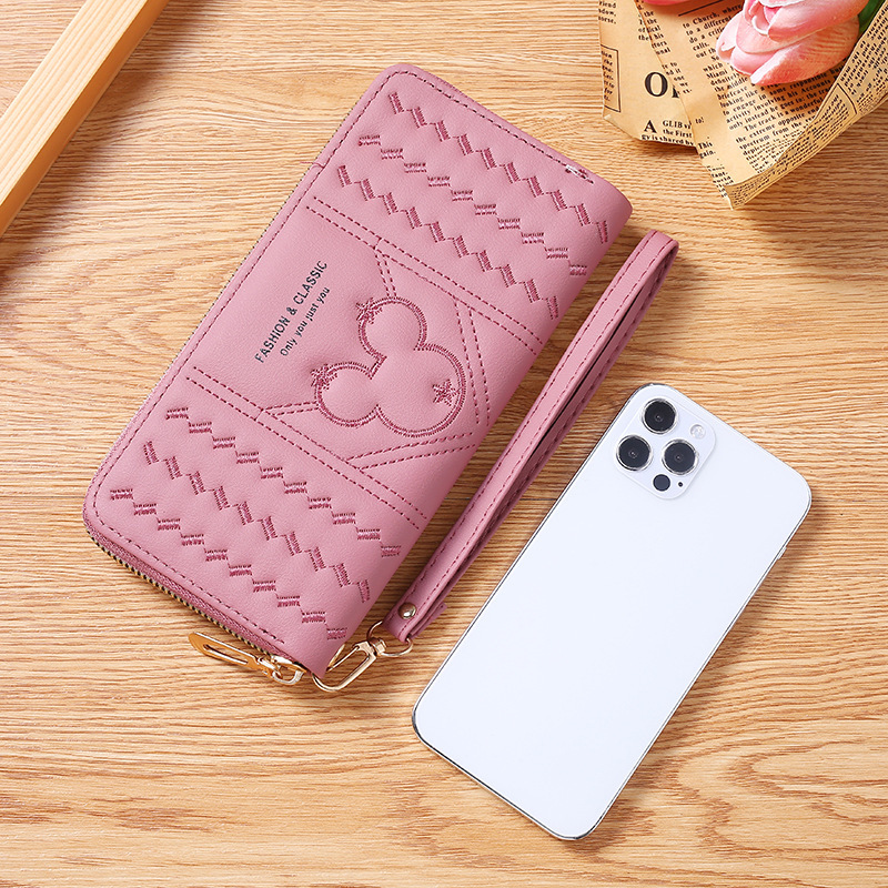 Factory Women's Bag New Clutch Long Zip Wallet Women's Korean Style Multifunctional Card Holder Mobile Phone Bag Coin Purse Clip