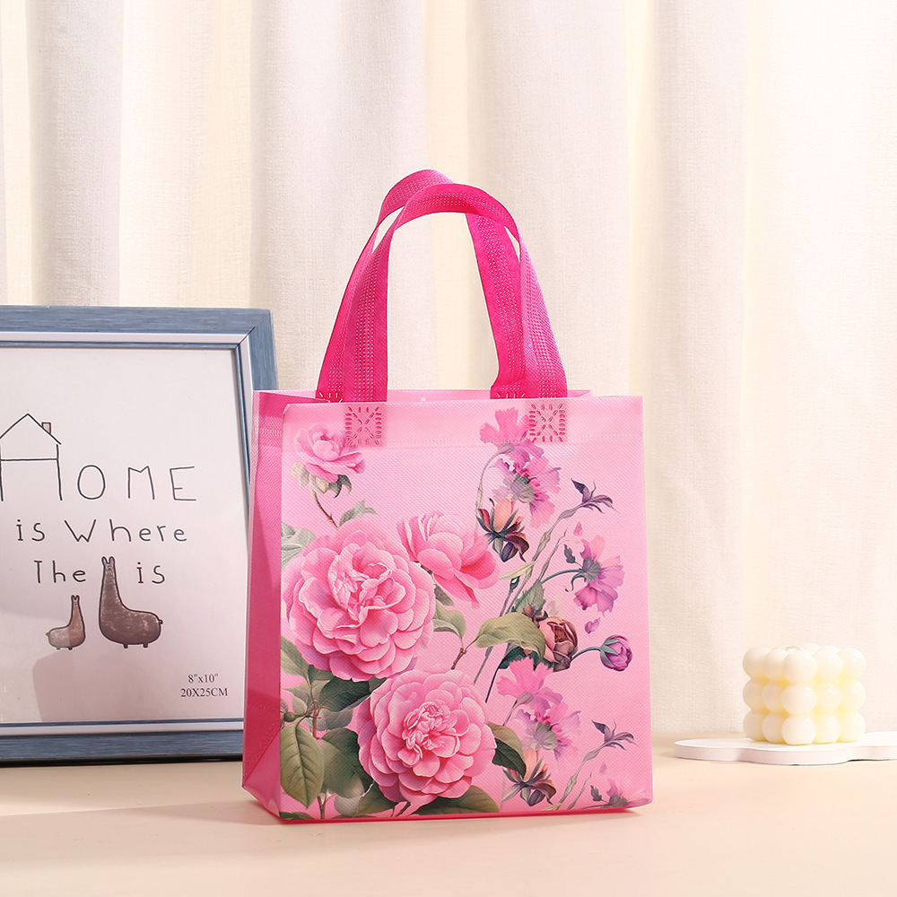 Handbag Wholesale Mother's Day Non-Woven Shopping Bag Flower Birthday Gift Packaging Bag Printing Waterproof Gift Bag