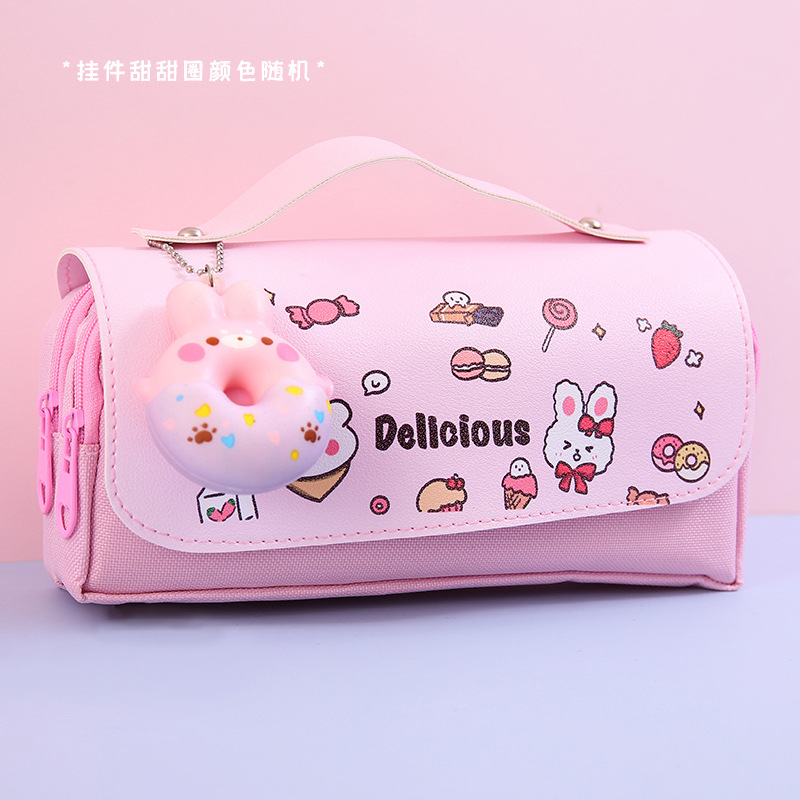 Korean Style Large Capacity Pencil Case Student Cute Decompression Stationery Pack Cartoon Creative Multifunctional Stationery Box Pencil Bag