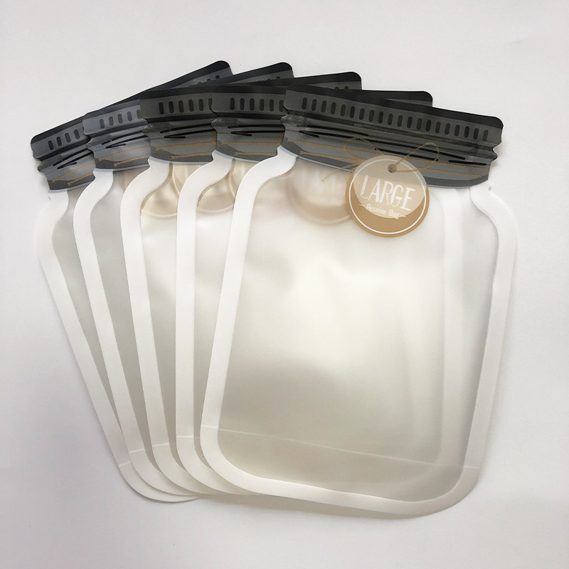 厂家批发透明食品自封袋雪花酥花茶干糖果点心罐子异形直立包装袋