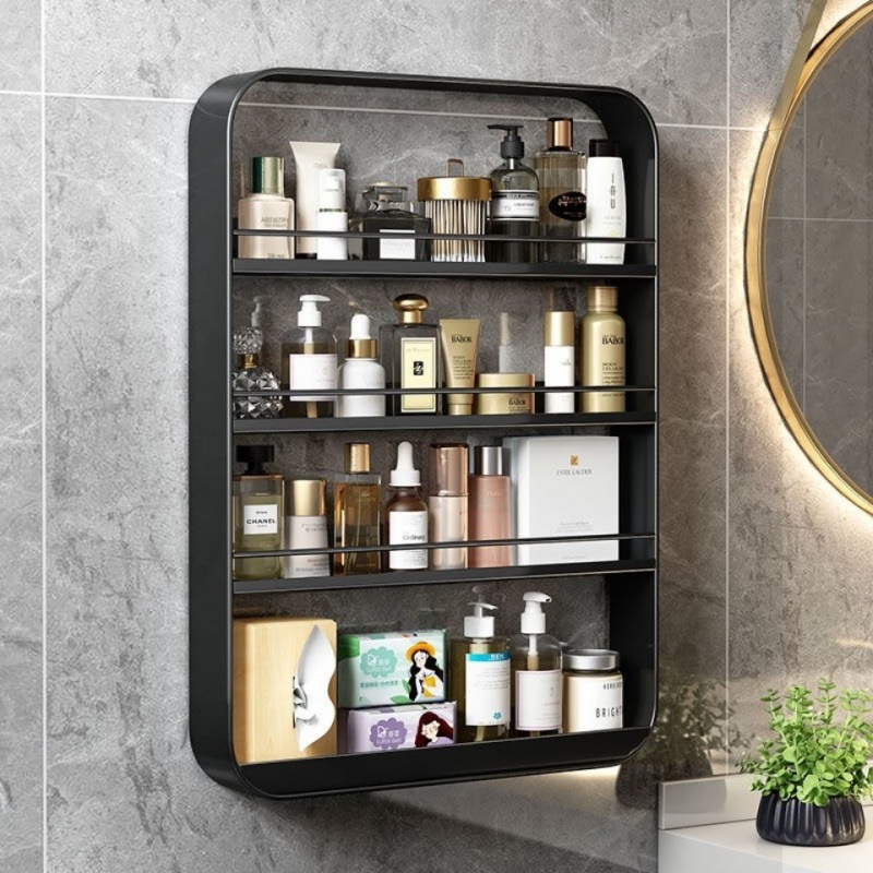 Bathroom Storage Cabinet Punch-Free Bathroom Table Cosmetics Wall-Mounted Storage Rack Toilet Upper Shelf