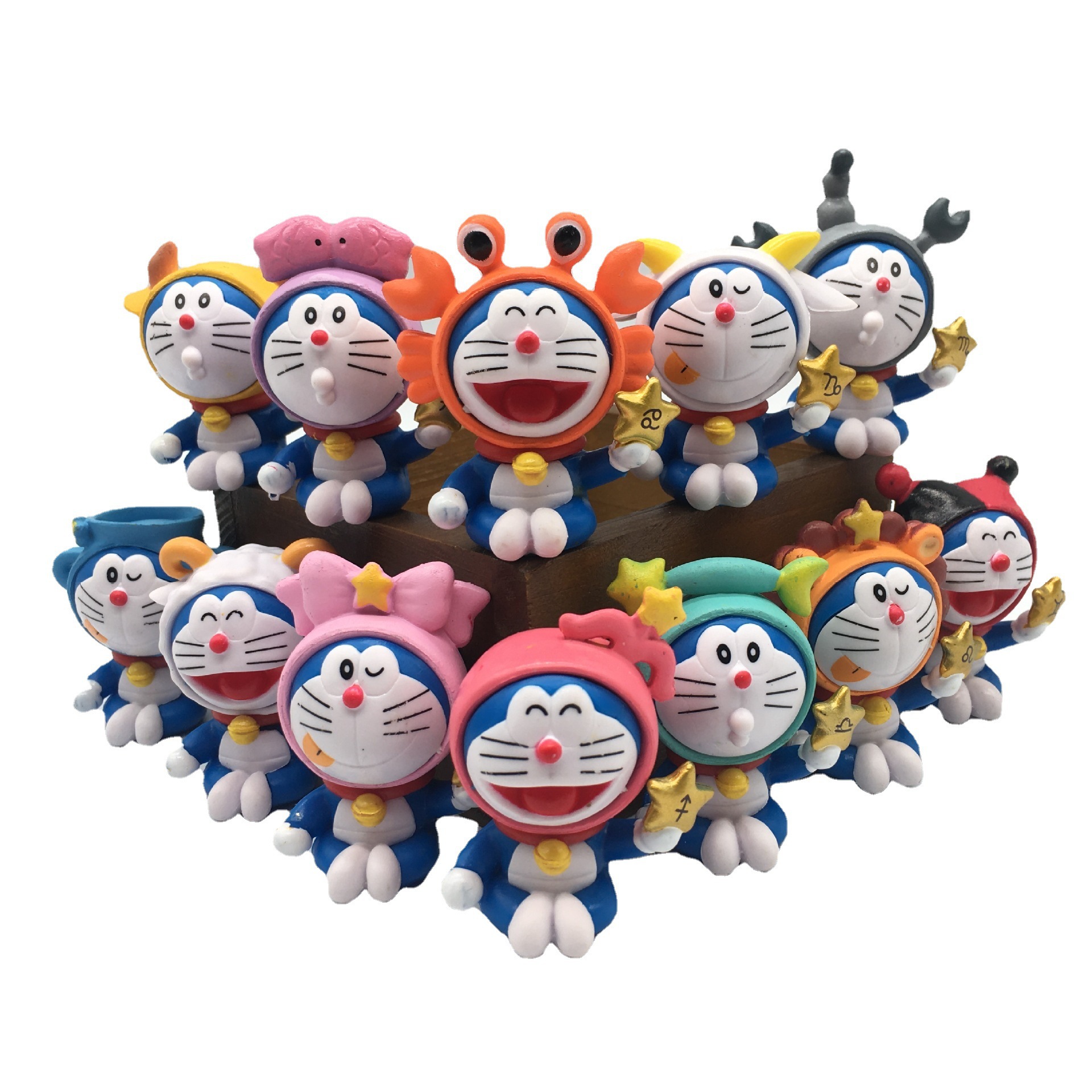 蓝胖子哆啦a梦十二星座玩具模型小叮当机器猫盲盒扭蛋摆件手办