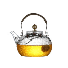 A947耐高温玻璃茶壶家用锤纹煮茶壶提梁养生壶泡茶壶电陶炉烧水煮