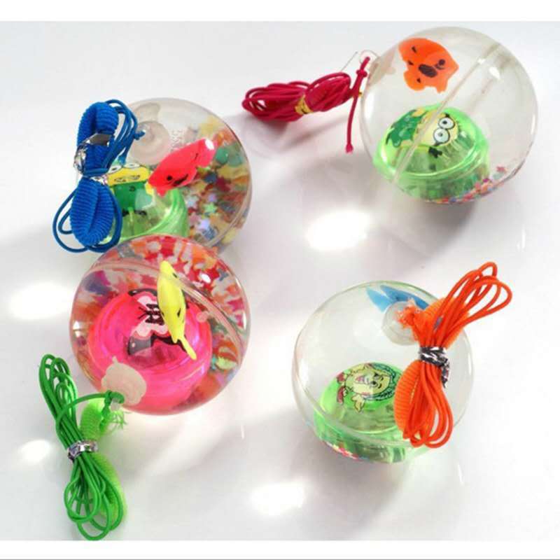 发光水晶弹力球 厂家直销带绳闪光球 儿童发光玩具地摊货源批发