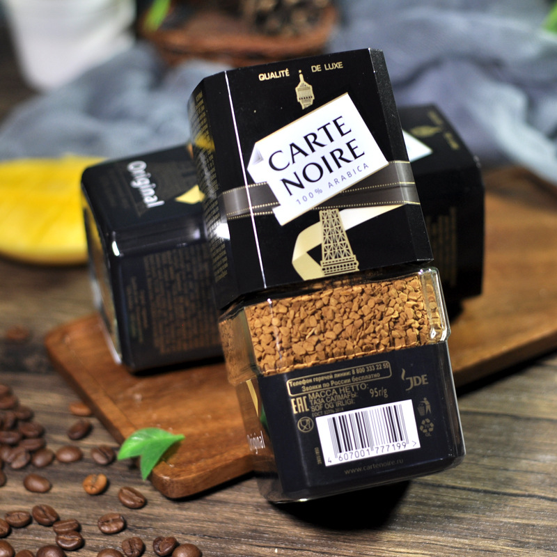 俄罗斯进口法国黑卡速溶纯黑阿拉比卡颗粒纯黑咖啡香醇冻干现研磨