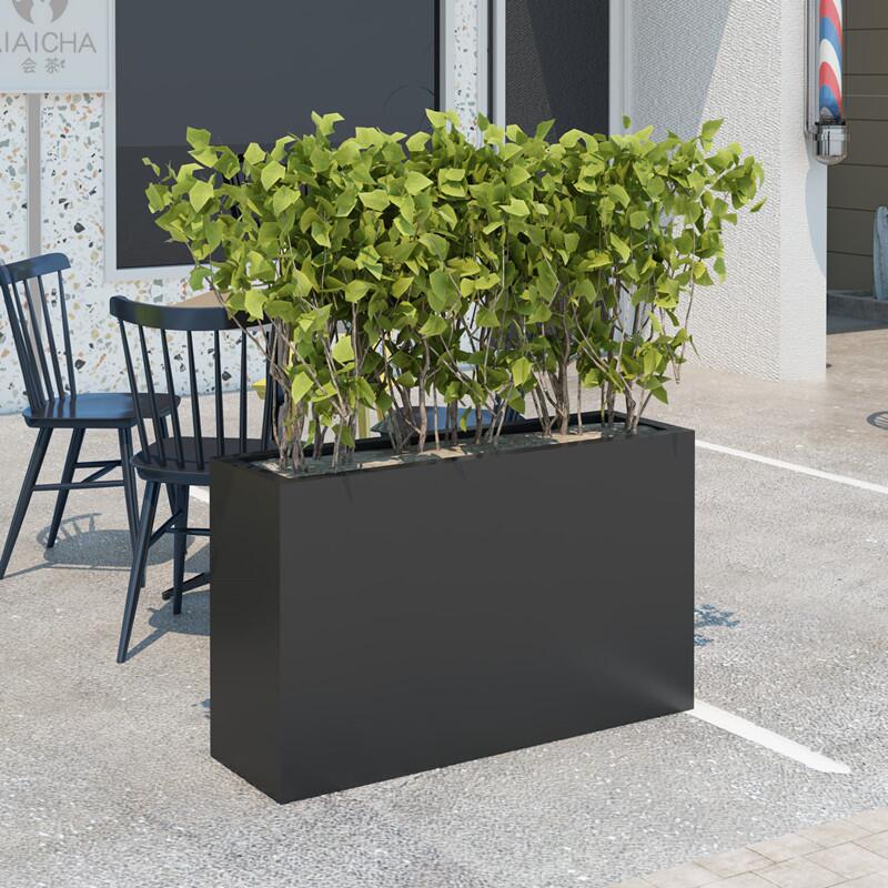 户外铁艺花箱组合长方形金属花盆花槽庭院种植箱围栏隔断花坛定制