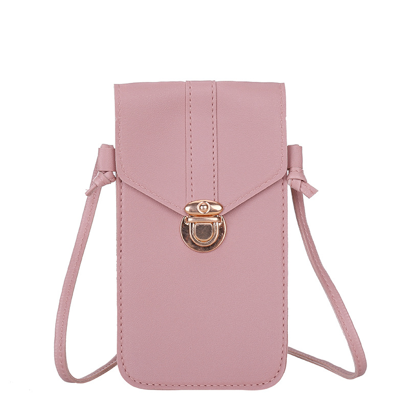 Trendy Women's Twist Lock Shoulder Bag 2023 New Crossbody PU Leather Phone Wallet Retro Student Solid Color Small Wallet