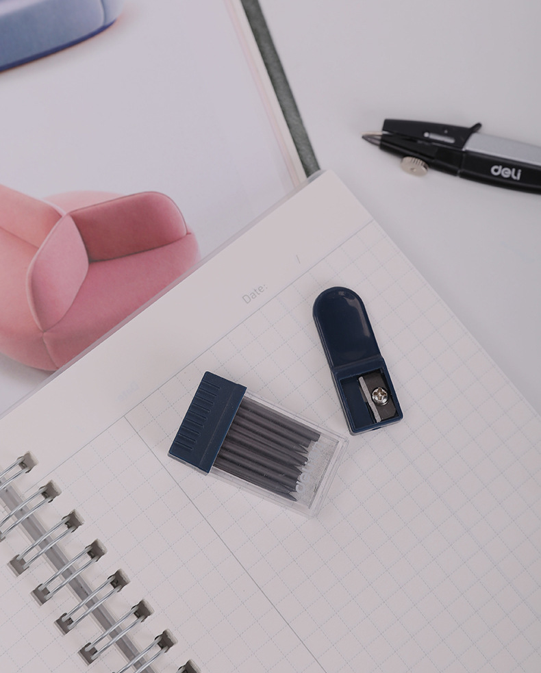 得力圆规替芯绘图圆规铅芯8600办公文具笔芯 2.0mm直径圆规替芯