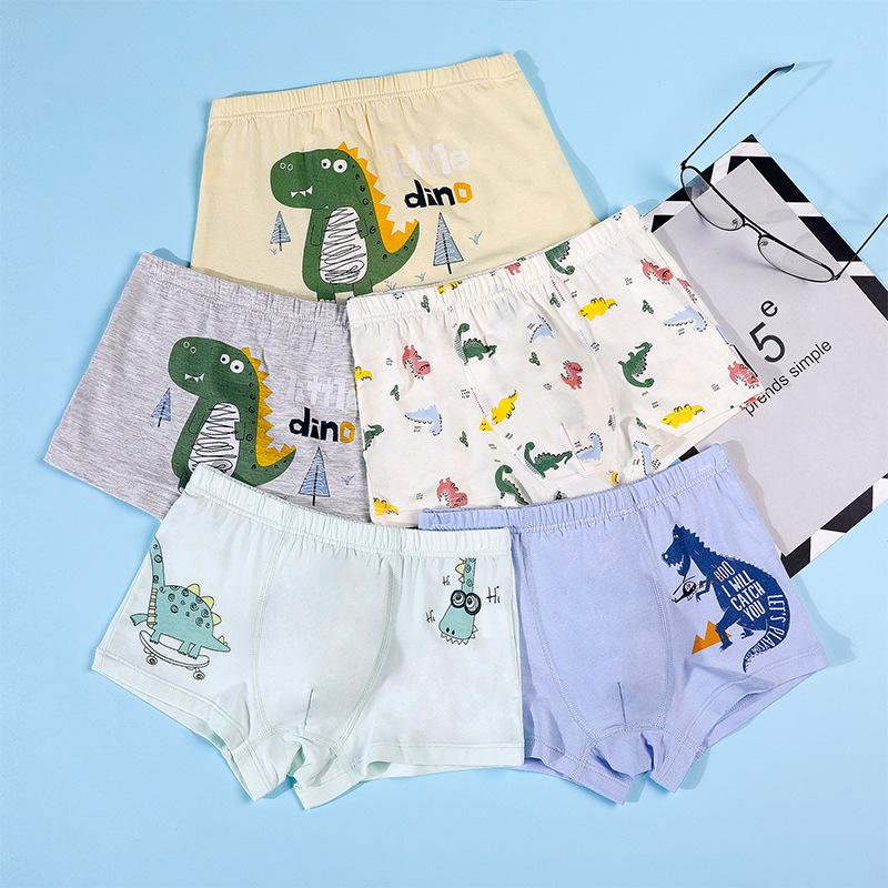 男童可爱恐龙莫代尔平角裤衩中小大童三角内裤男现货批发-阿里巴巴