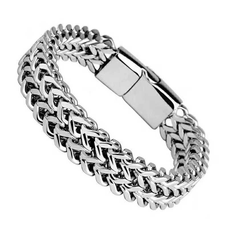 Yunjin Amazon Bracelet Hip Hop Titanium Steel Thick Korean Street Trendy Men's Simple Domineering Punk Bracelet Wholesale