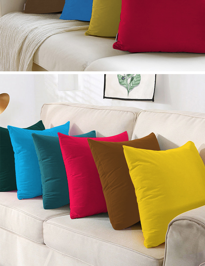 纯色简约正方形桃皮绒抱枕套北欧ins百搭亚麻沙发床头靠枕批发