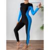 Women's Sporty One Piece Swimsuit with Long Sleeves & Back|ms Women's Sporty One Piece Swimsuit with Long Sleeves & Back|ms