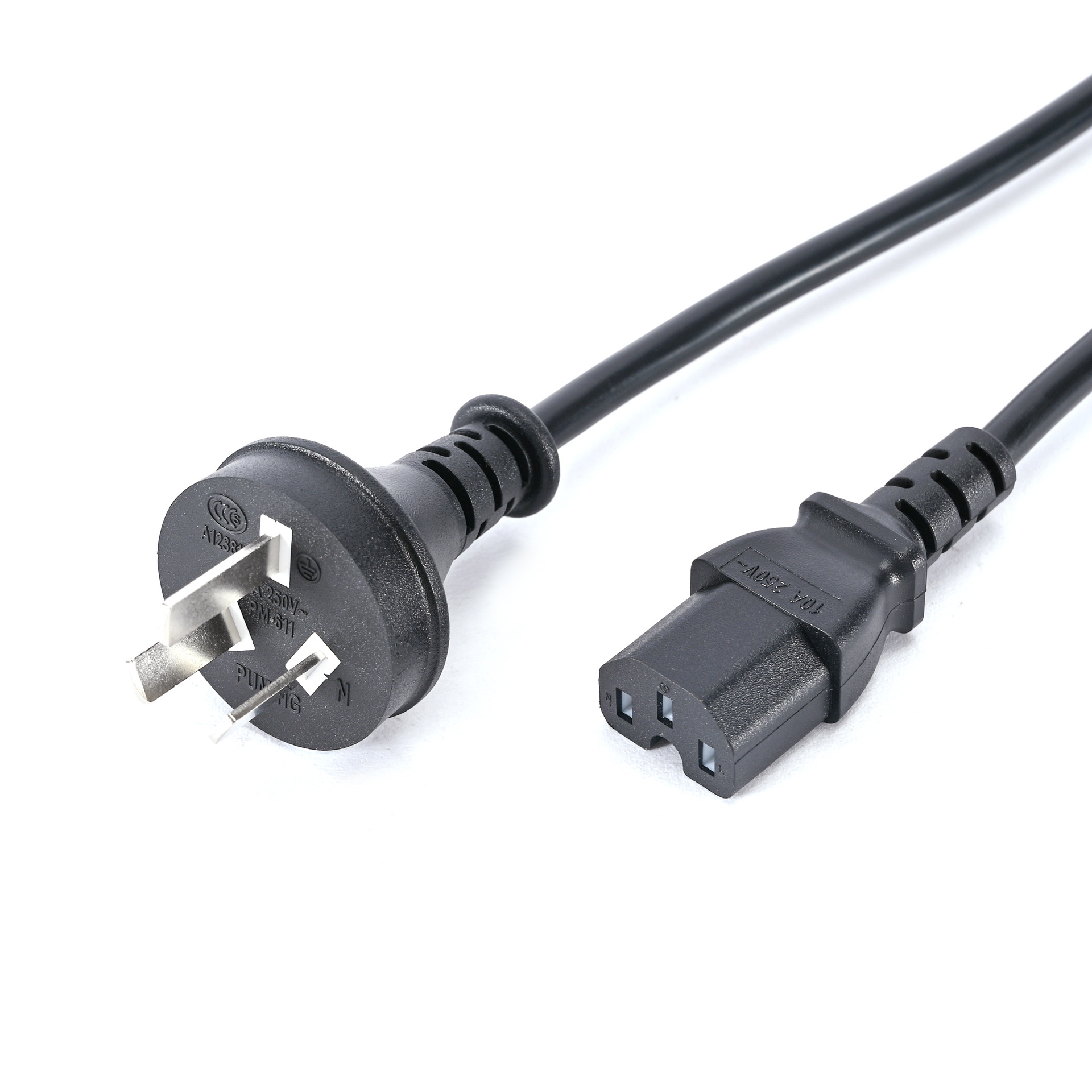 澳洲saa认证插头线 澳标两插八字尾连接线 三插品字尾澳规电源线